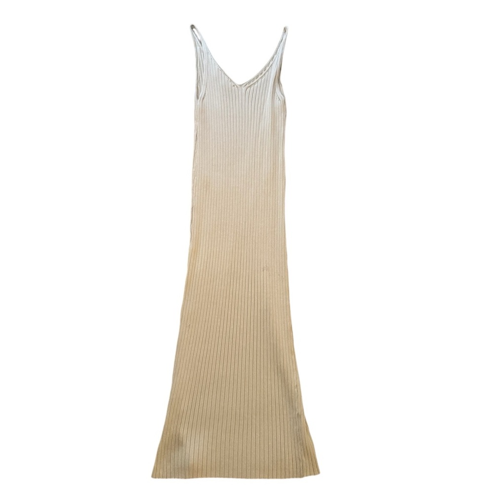 XS MINKPINK knitted Cream Dress with Buttons on Lower Leg